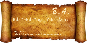 Bárkányi Adrián névjegykártya